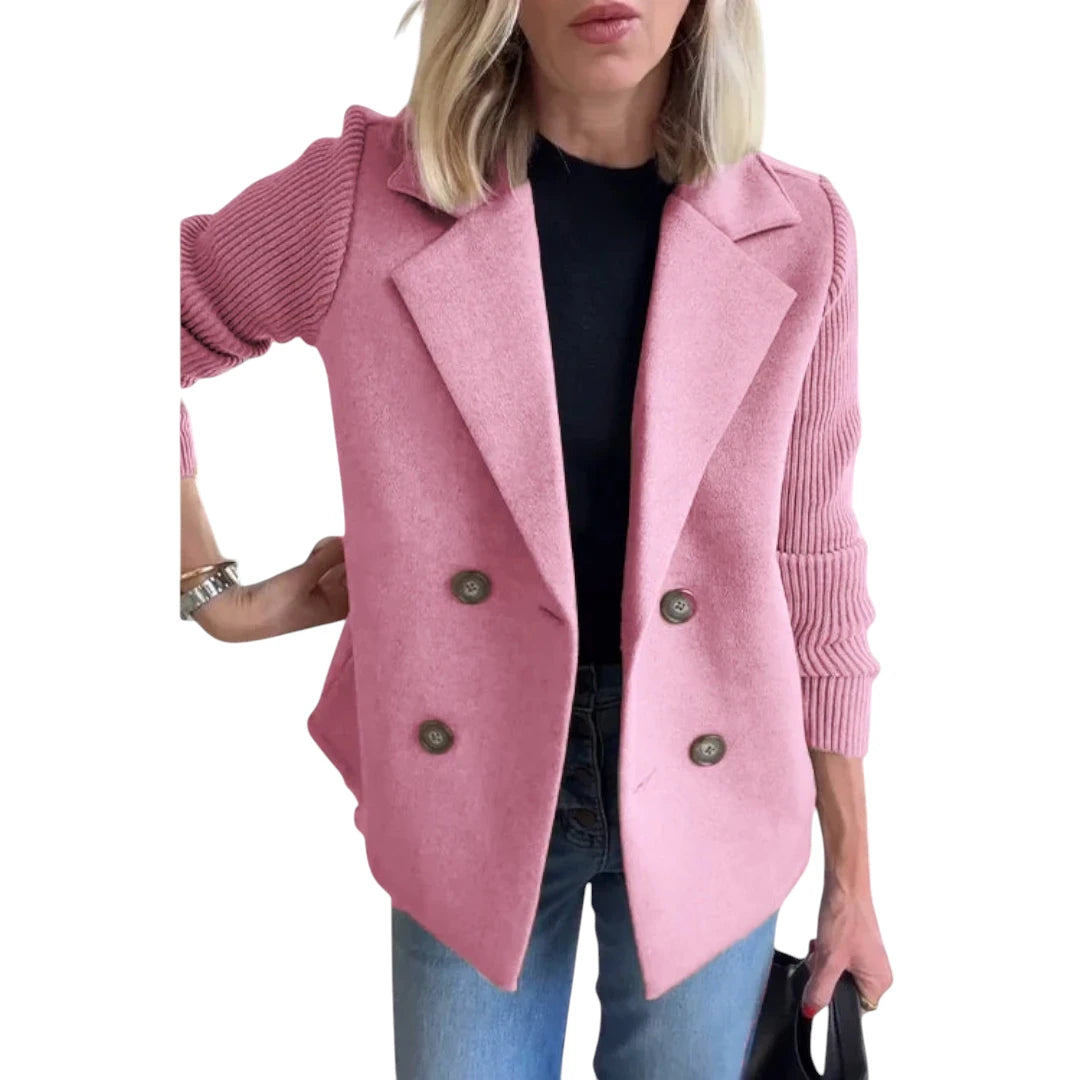 Vanessia – Dames Blazer met Gebreide Mouwen