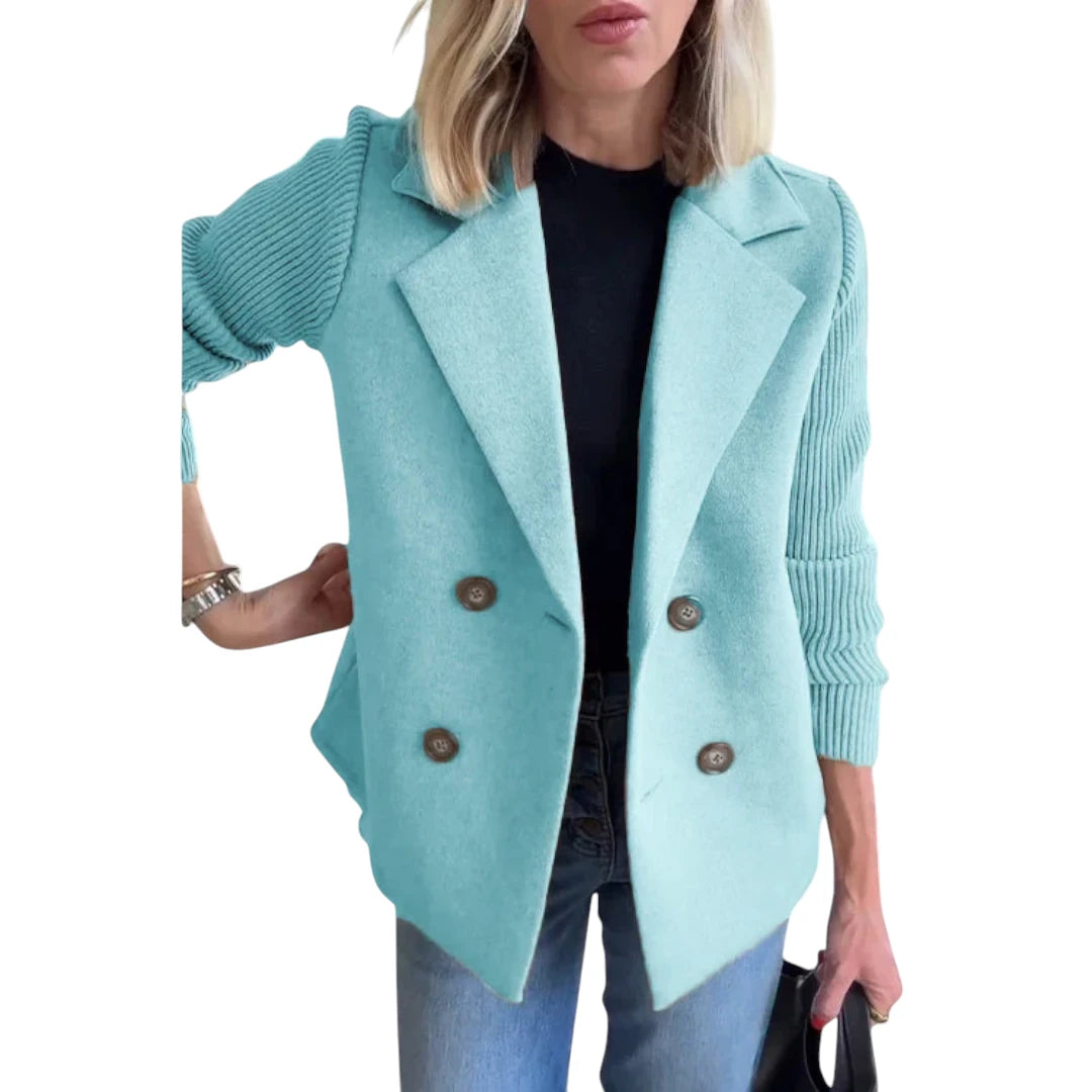 Vanessia – Dames Blazer met Gebreide Mouwen