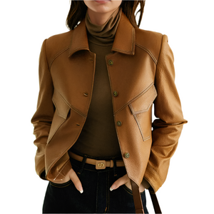 Isabella – Vintage Stijl Dames Vegan Leren Jas