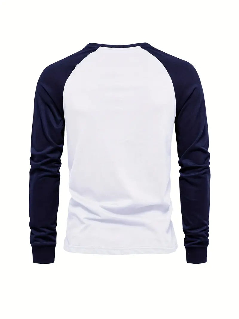 Matteo – Heren Longsleeve T-shirt met Kleurvlakken