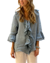 Darlene – Damesblouse met Ruchemouwen