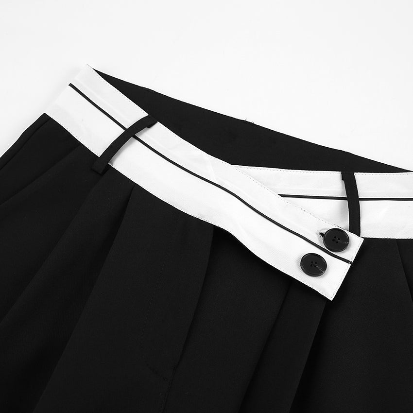 Isabella – Wijde Broek met Asymmetrische Tailleband voor Vrouwen