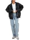 Emily – Dames Oversized Jas met Lederlook
