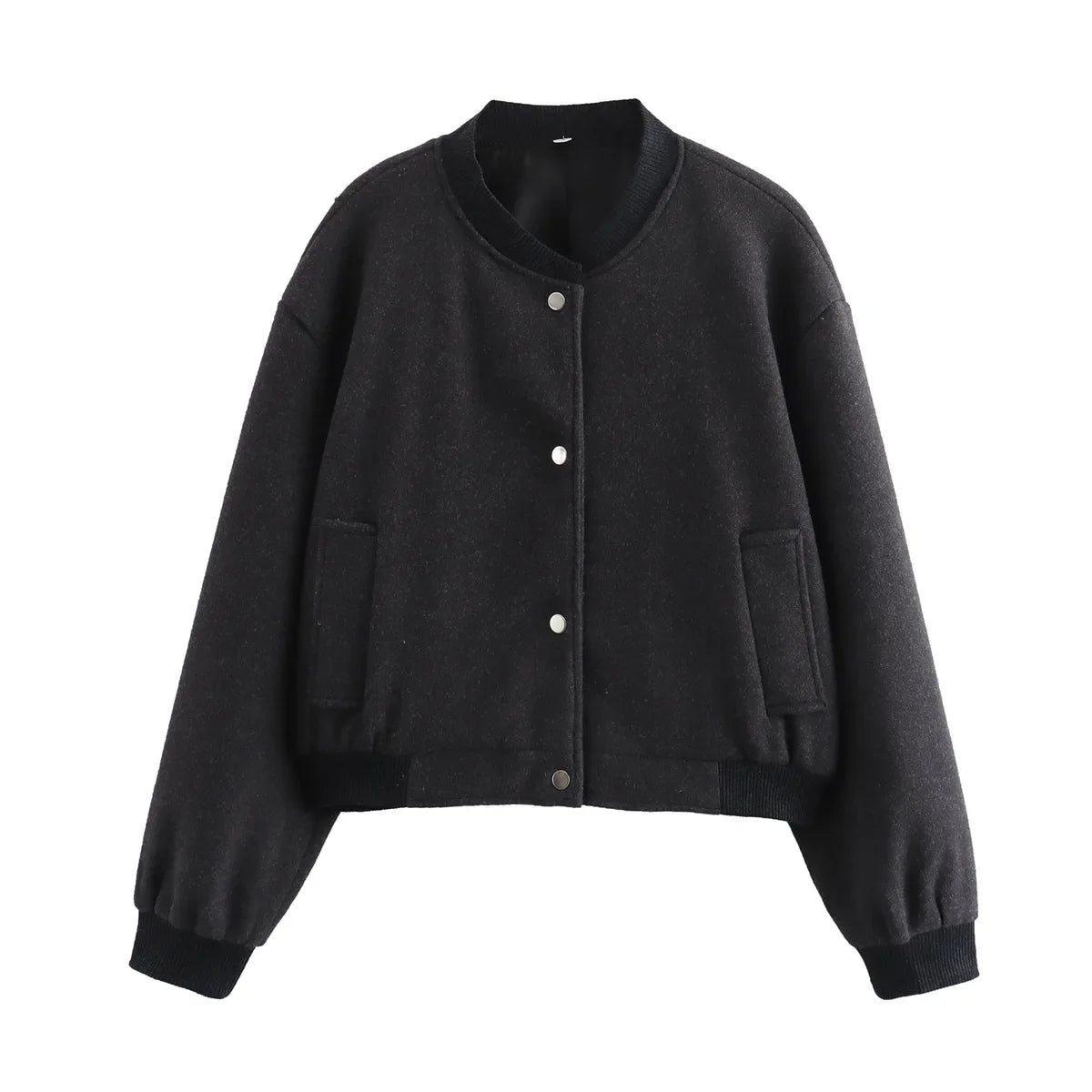 Delphine – Moderne Dames Bomberjack in Zwart