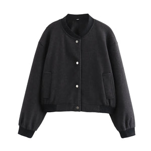 Delphine – Moderne Dames Bomberjack in Zwart
