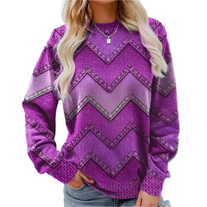 Paulien – Zigzag Denim Dames Wintertrui