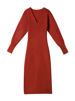 Amélie – Elegante Gebreide Damesjurk met V-hals
