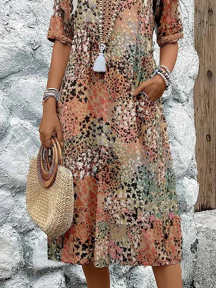 Adelheid – Elegante Dames Midi Jurk