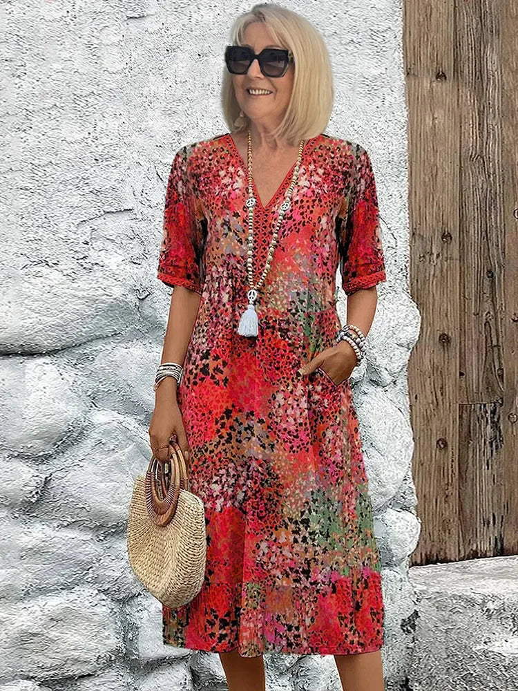 Adelheid – Elegante Dames Midi Jurk