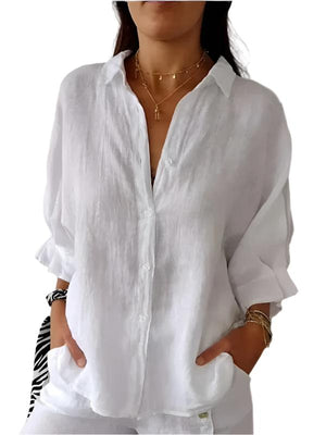 Gabriëlla – Luchtige Dames Linnen Blouse