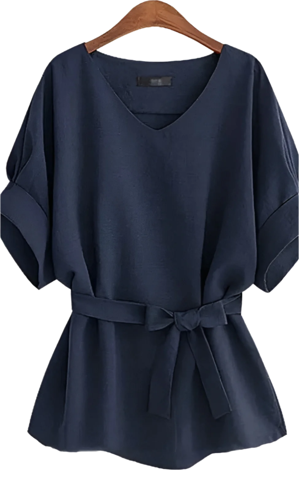 Batellina – Zomerse Chiffon Damesblouse met V-Hals en Strikceintuur