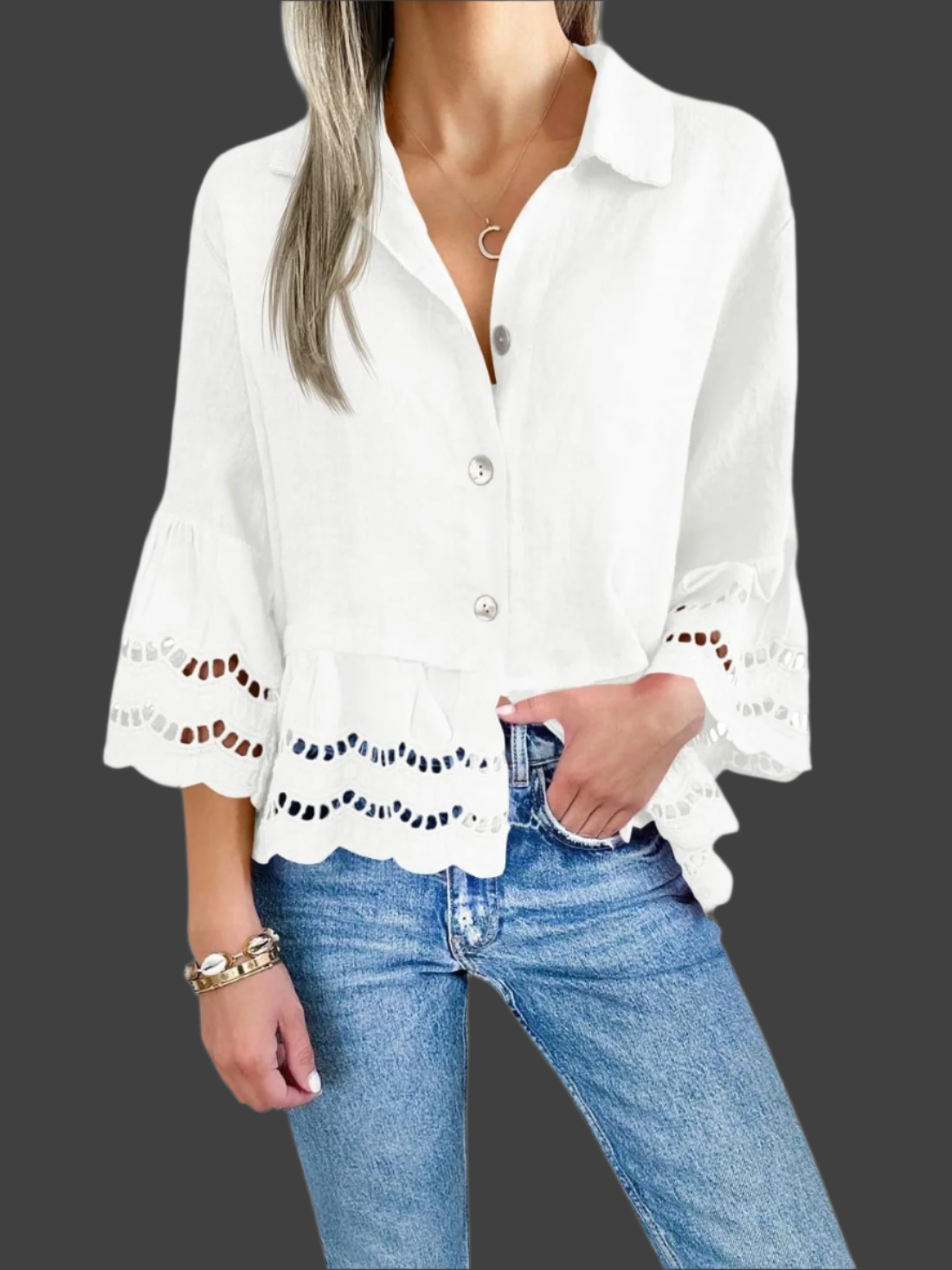 NicolaAmato Hem Blouse met Uitgehold Ontwerp