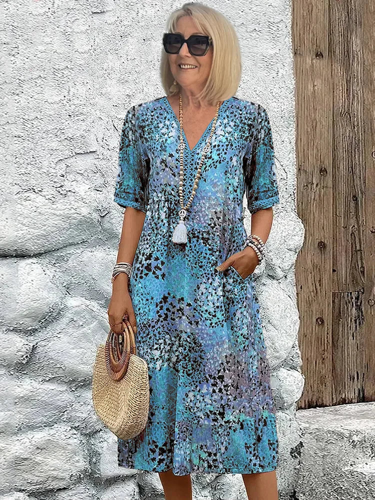 Adelheid – Elegante Dames Midi Jurk
