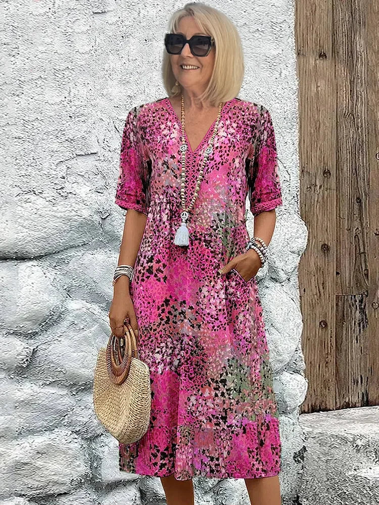 Adelheid – Elegante Dames Midi Jurk