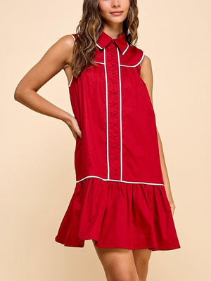 ElenaRusso Mini-jurk Met Kraag