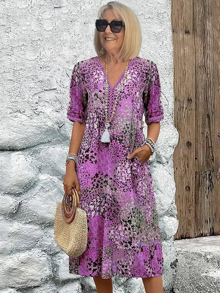 Adelheid – Elegante Dames Midi Jurk