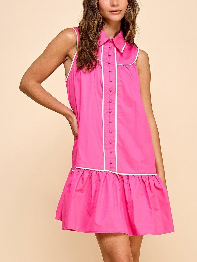 ElenaRusso Mini-jurk Met Kraag