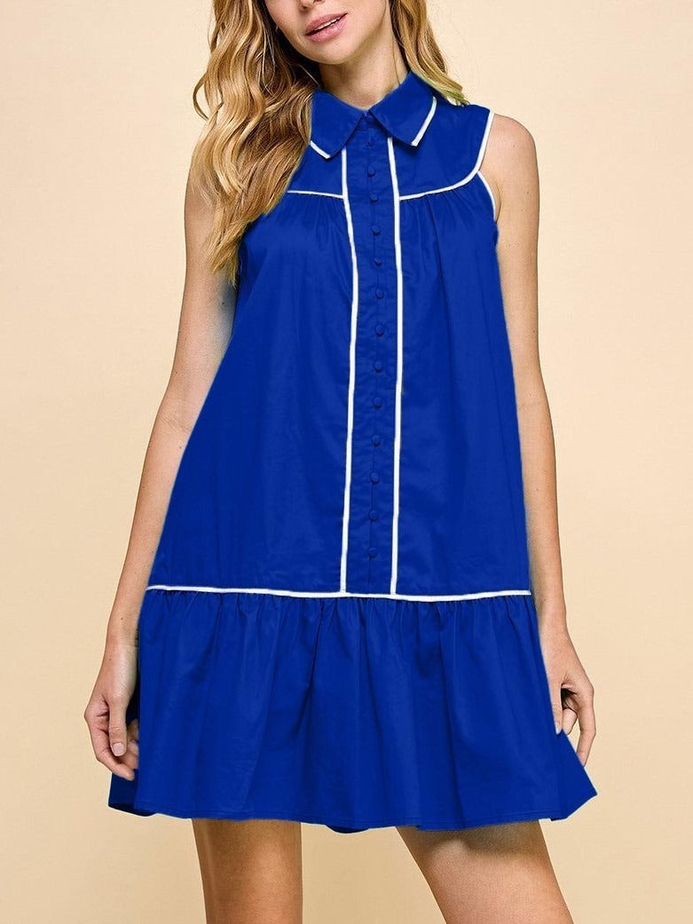 ElenaRusso Mini-jurk Met Kraag