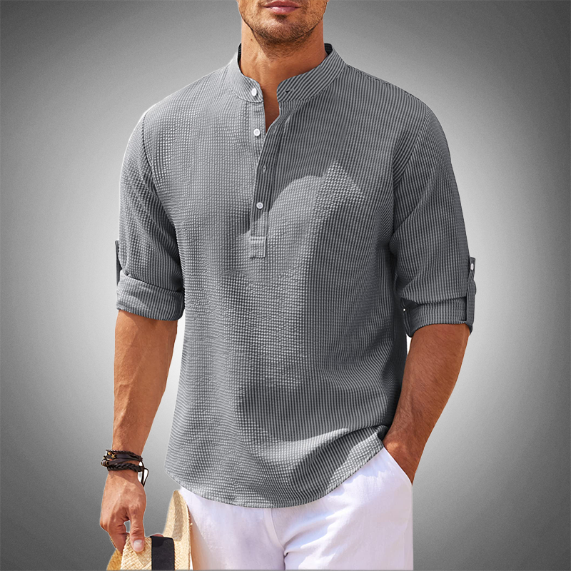 Lorenzo – Stretch-Fit Heren Henley Shirt