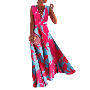 Luciana – Mouwloze Maxi Jurk met Diepe V-hals voor Dames