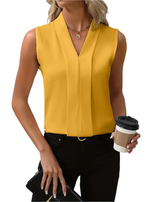 Irine – Mouwloze Damesblouse met Elegante Valling