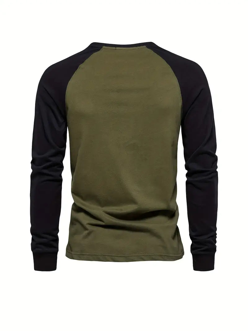 Matteo – Heren Longsleeve T-shirt met Kleurvlakken
