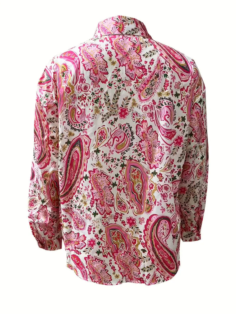Isabella – Paisley Print Dames Blouse met Lange Mouwen