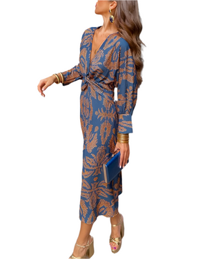 Isabella – Boho-Chic Dames Wikkeljurk Midi