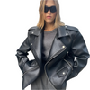Isabella – Moderne Dames Korte Leren Look Jas