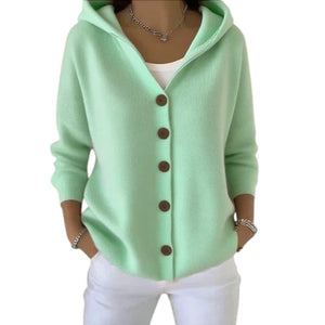 Francine – Dames Gebreid Vest met Capuchon