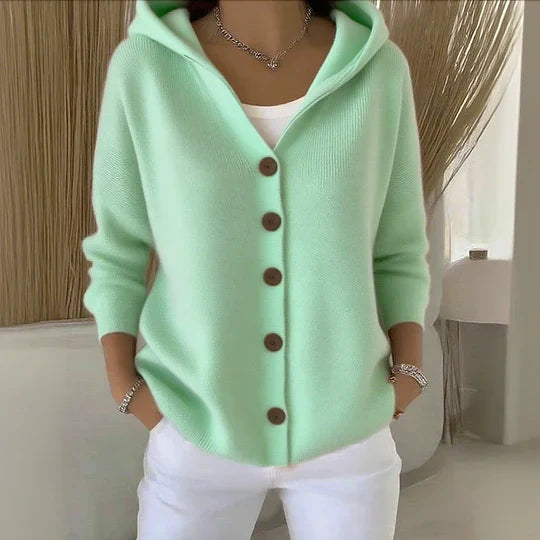 Francine – Dames Gebreid Vest met Capuchon