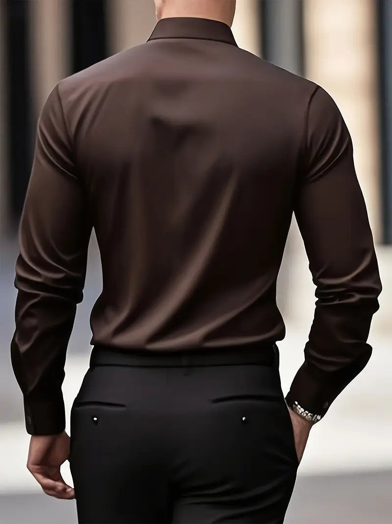 Larry – Slim Fit Heren Overhemd met Lange Mouwen