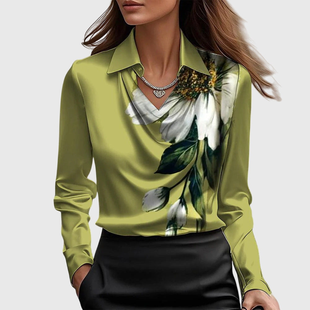 Carolina – Zijdezachte Dames Plisséblouse