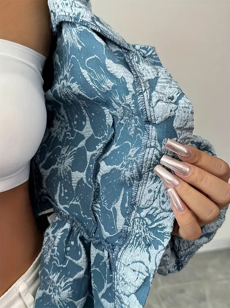 Isabella – Damesblouse met Bloemenprint en Pofmouwen