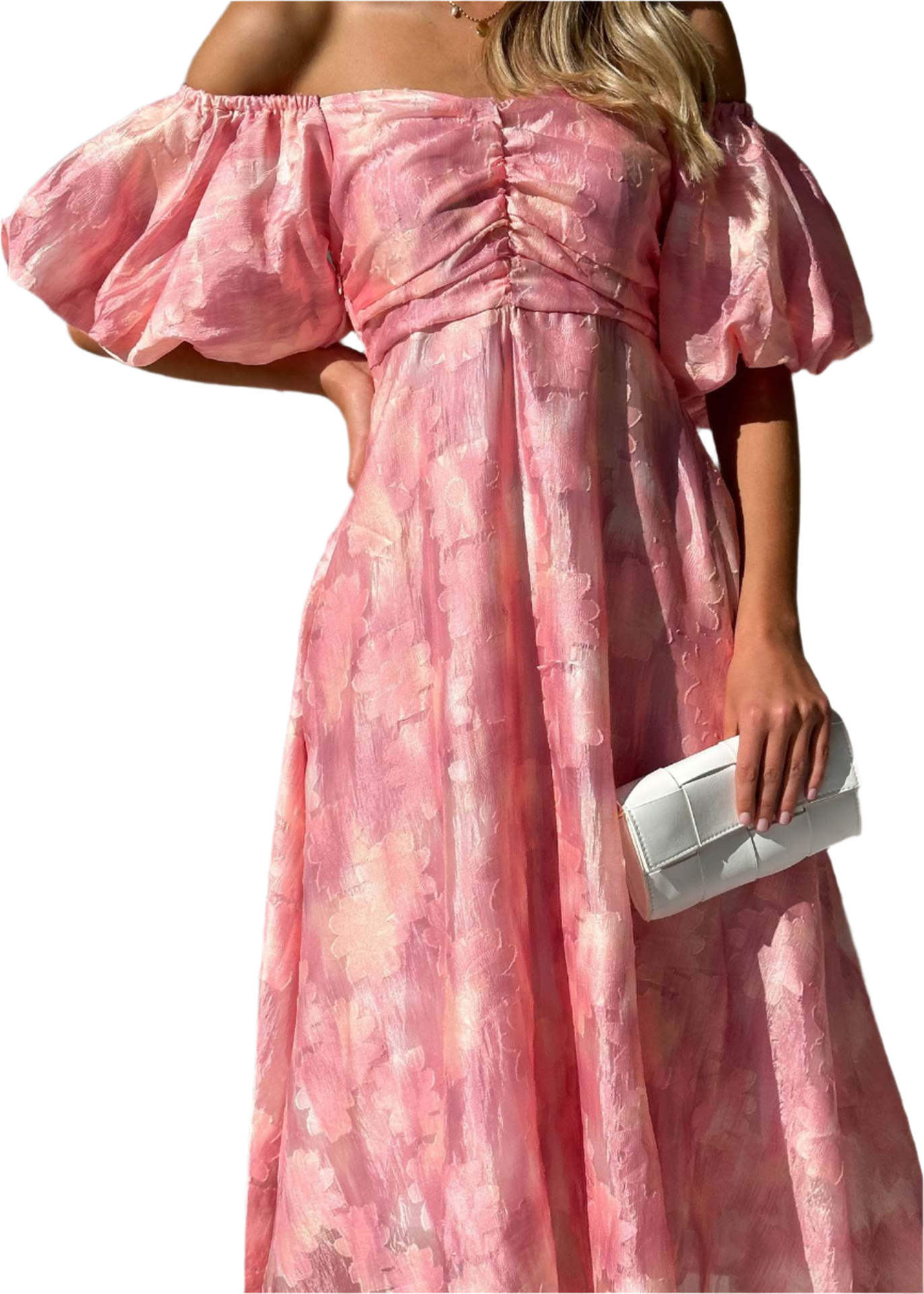 Jemimah – Off-Shoulder Damesjurk van Luchtige Organza