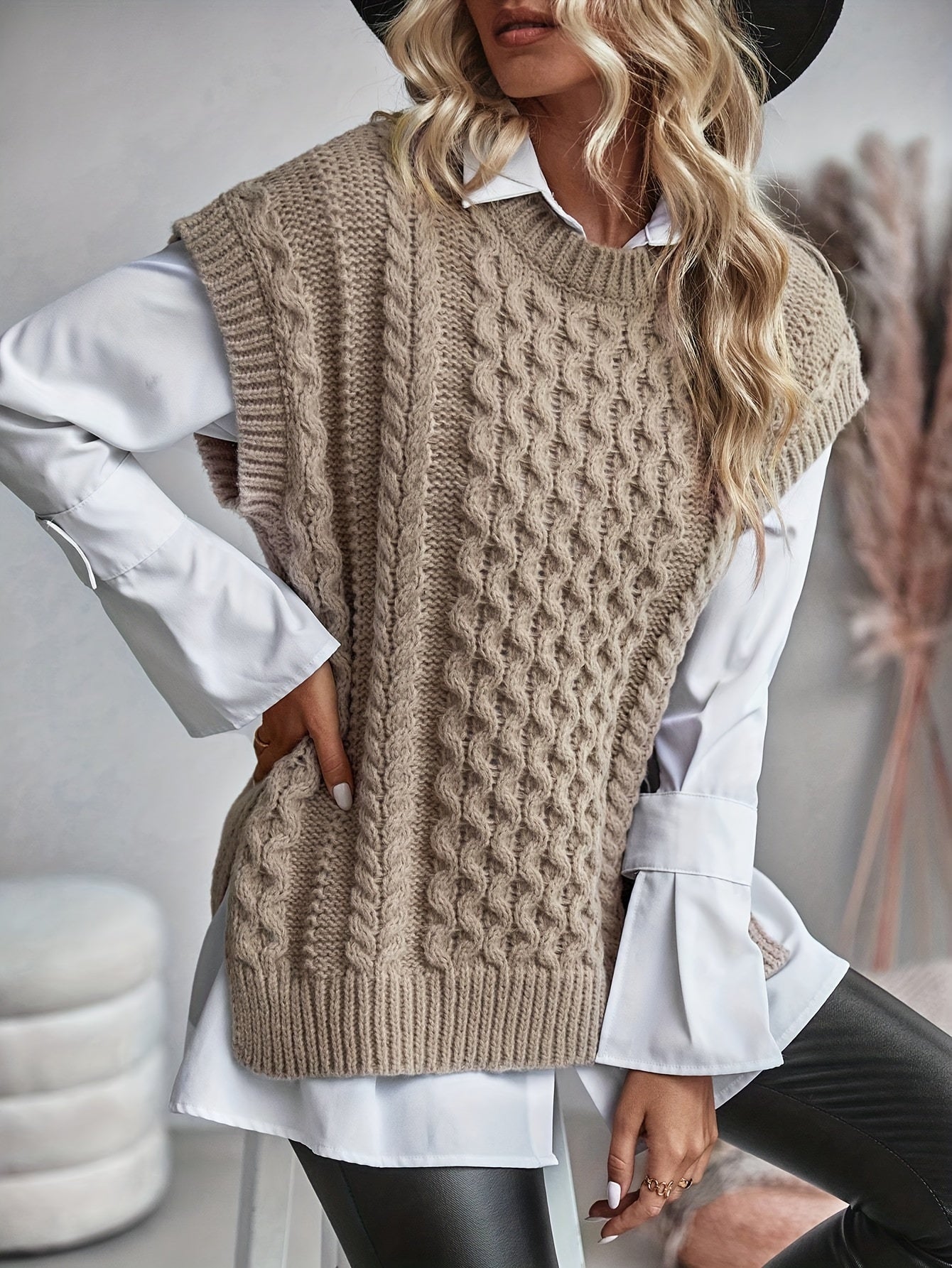 Elena – Mouwloos Gebreid Dames Sweatervest