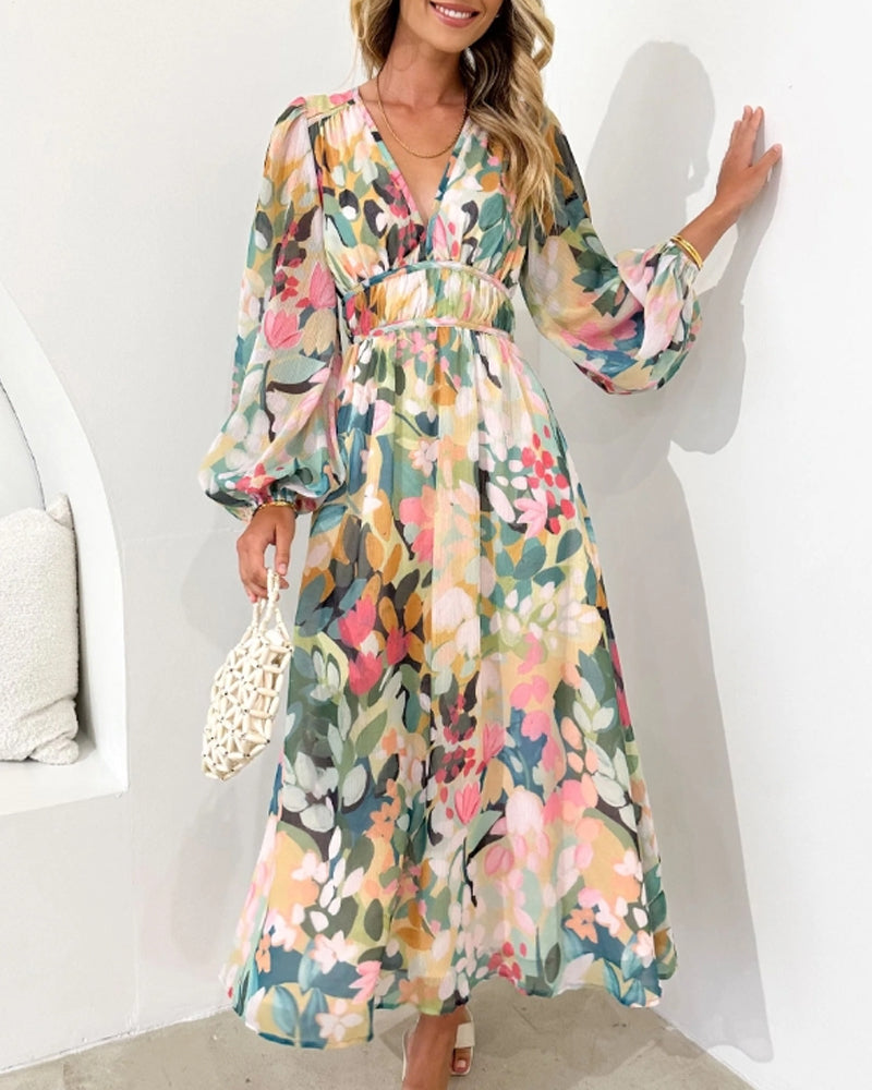 Giulia – V-Hals Bloemenjurk voor Dames