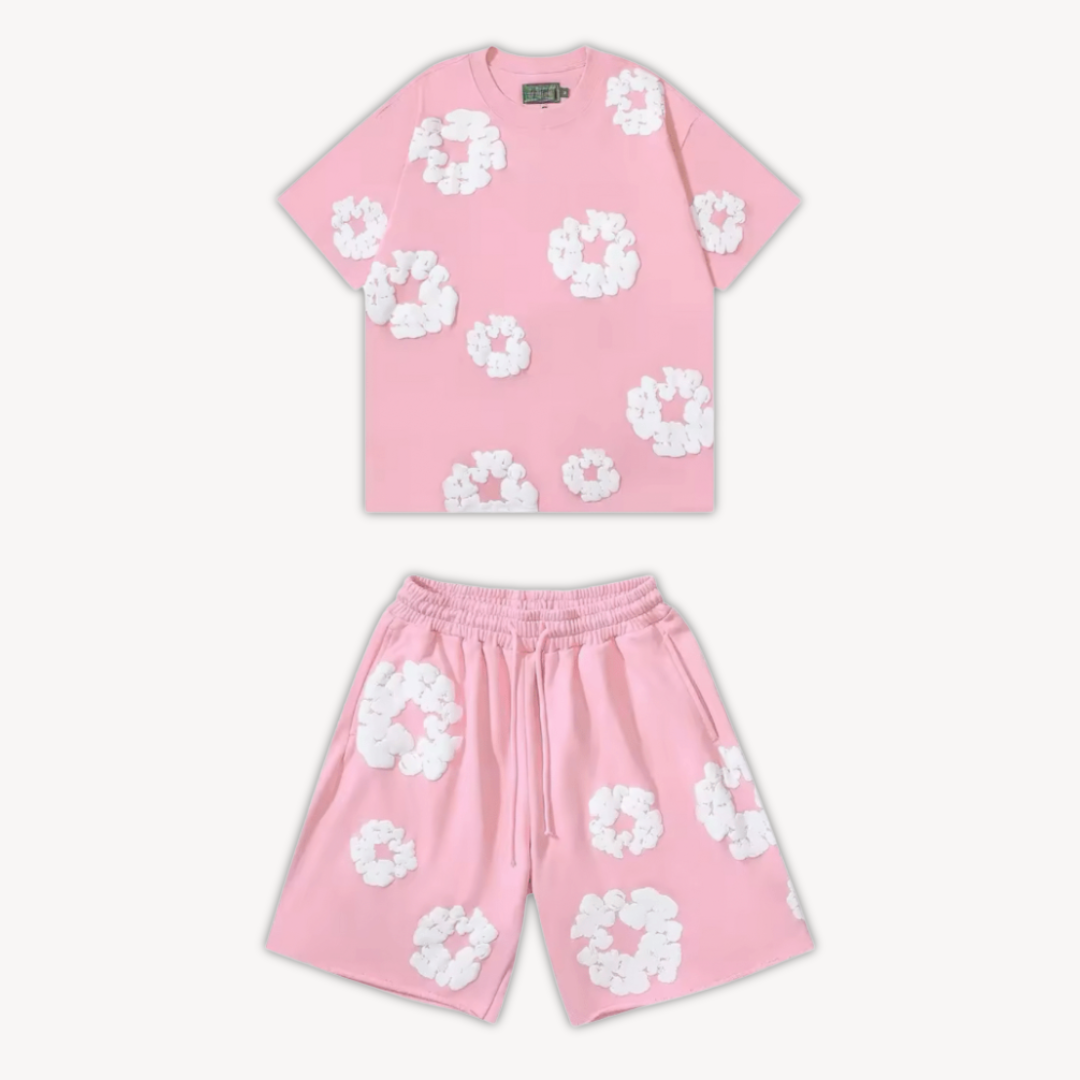 Alex – Unisex Katoenen Zomerset met Bloemenprint