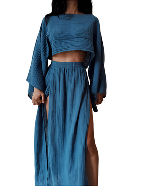 Elena – Boho-Chic Dames Katoenen Rokenset