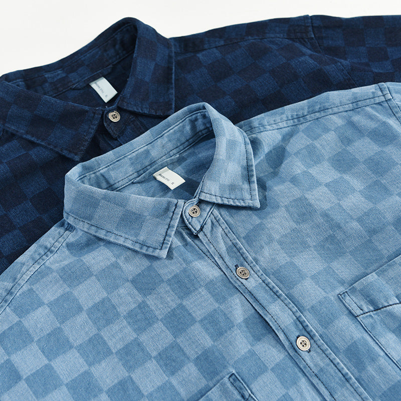 Lorenzo – Casual Heren Overhemd van Denim met Korte Mouwen