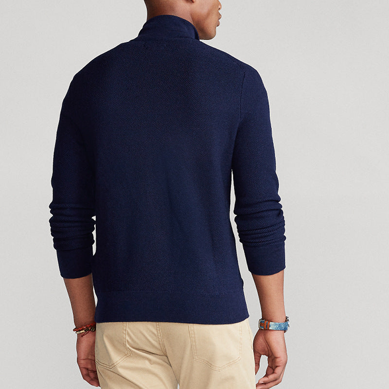 Lorenzo – Slim-Fit Heren Katoenen Trui met Rits