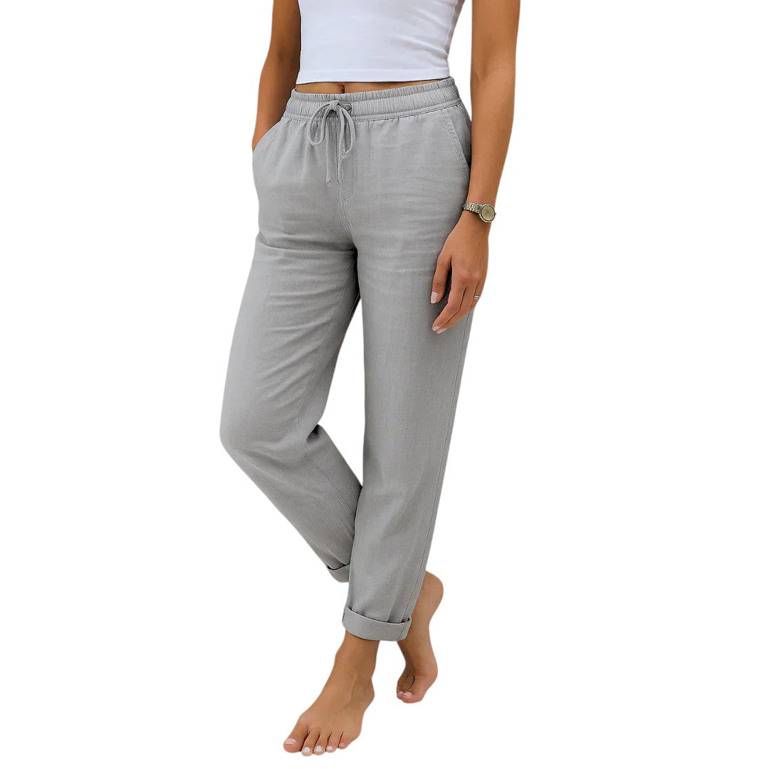 Dorothea – Ademend Dames Linnen Stretch Broek