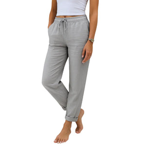 Dorothea – Ademend Dames Linnen Stretch Broek