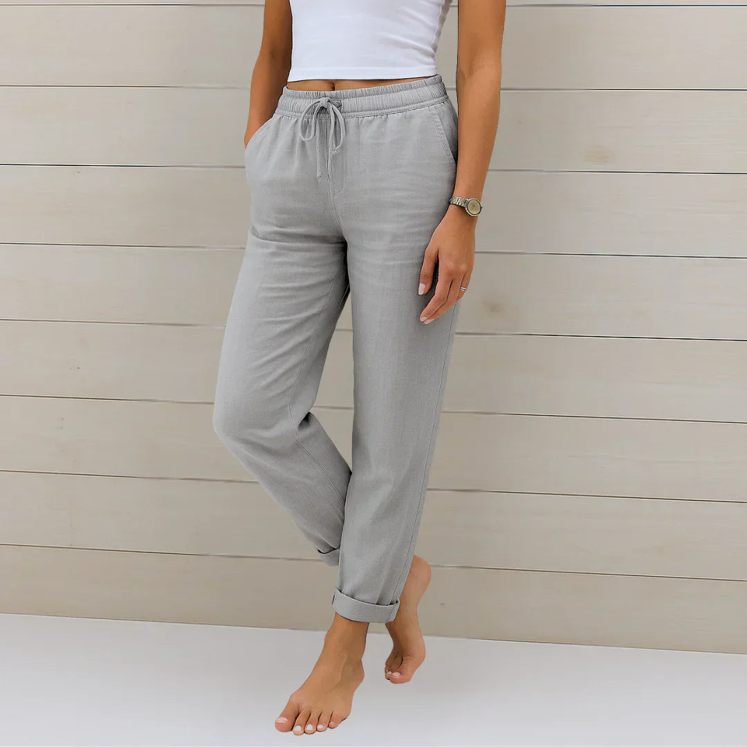 Dorothea – Ademend Dames Linnen Stretch Broek