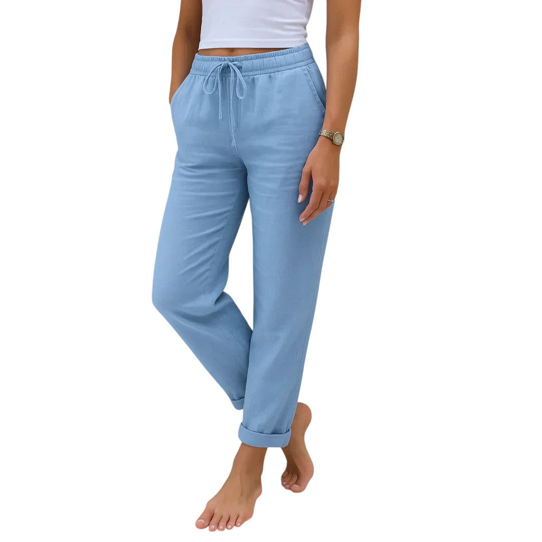 Dorothea – Ademend Dames Linnen Stretch Broek