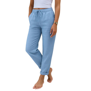 Dorothea – Ademend Dames Linnen Stretch Broek