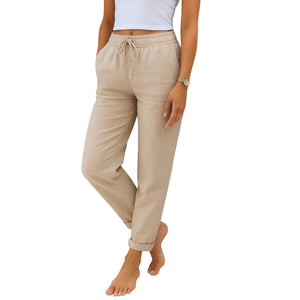Dorothea – Ademend Dames Linnen Stretch Broek
