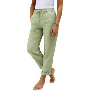 Dorothea – Ademend Dames Linnen Stretch Broek