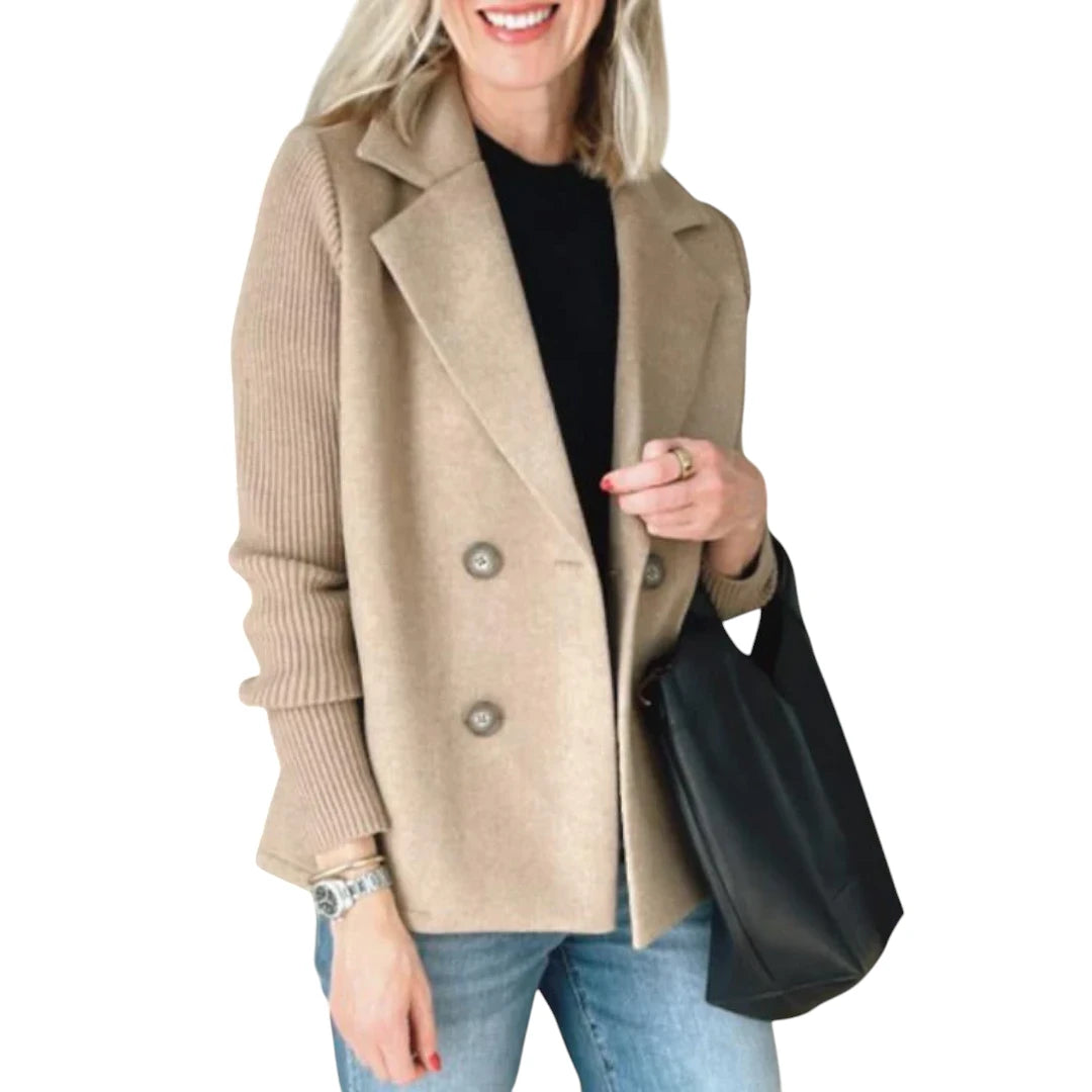 Vanessia – Dames Blazer met Gebreide Mouwen