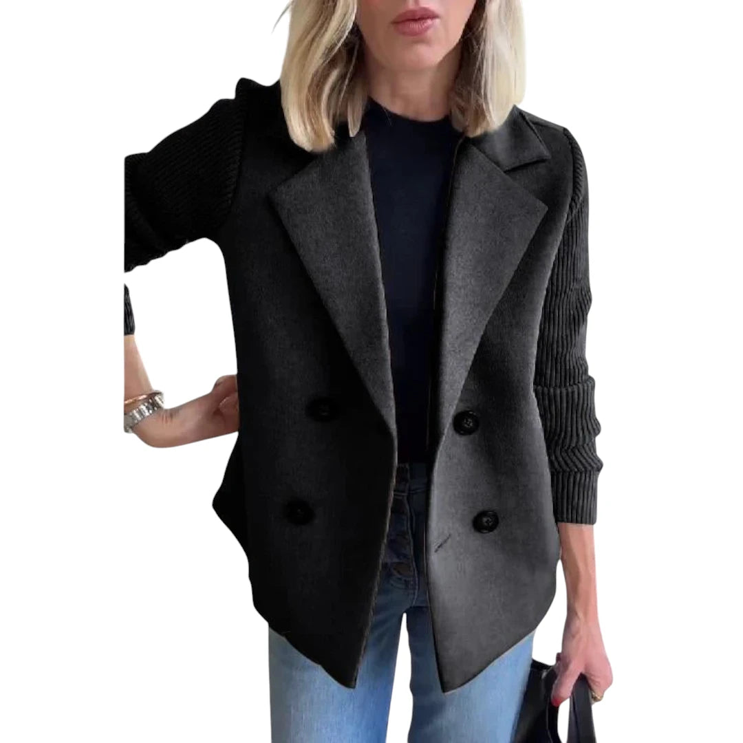 Vanessia – Dames Blazer met Gebreide Mouwen